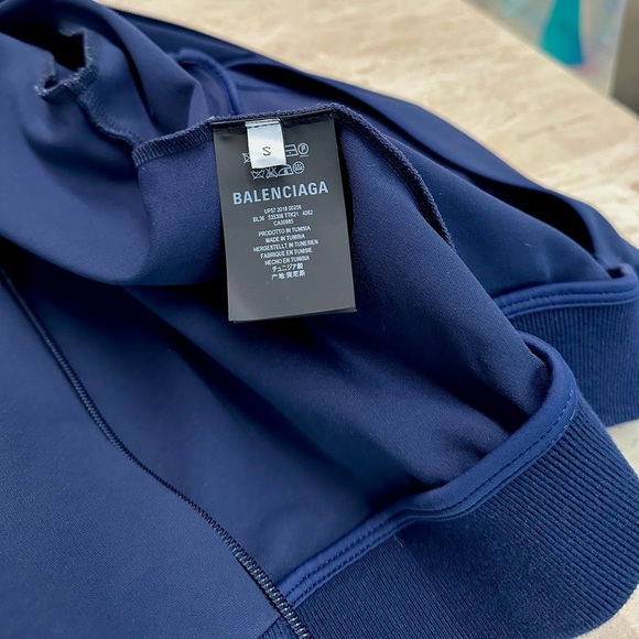 LIKE NEW! Balenciaga Navy Track jacket! Sz Small - Picture 5 of 6